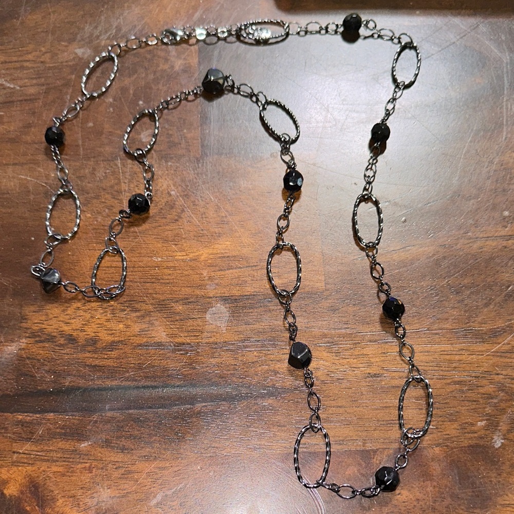 Chic Black Beaded Necklace